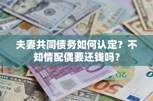 北京夫妻共同债务如何认定？不知情配偶要还钱吗？