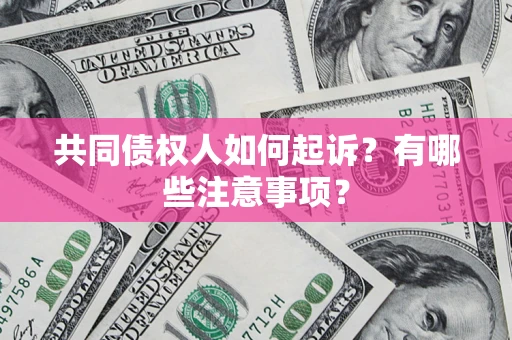 北京共同债权人如何起诉？有哪些注意事项？